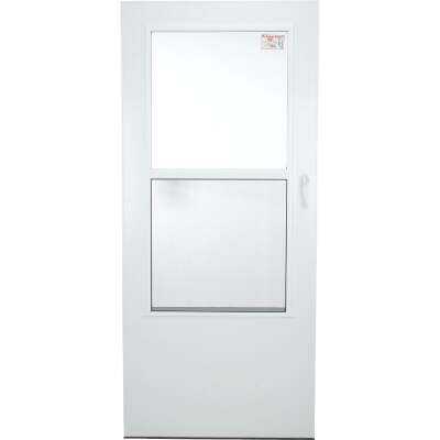 Larson Value-Core 36 In. W x 80 In. H x 1 In. Thick White Self-Storing Aluminum Storm Door