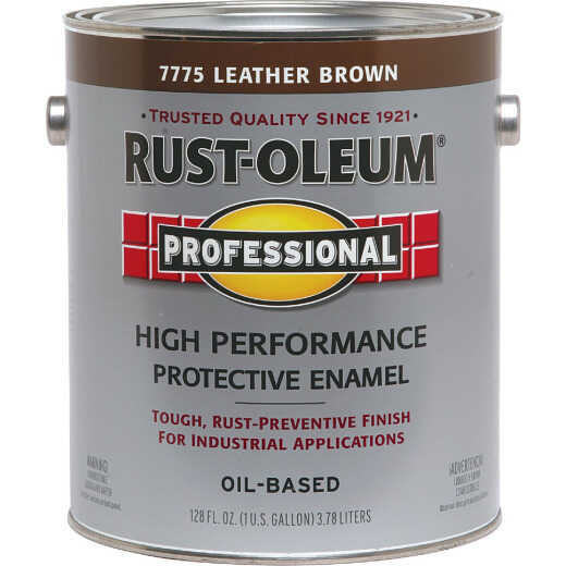 Rust-Oleum Professional Oil Based Gloss Protective Rust Control Enamel, Leather Brown, 1 Gal.