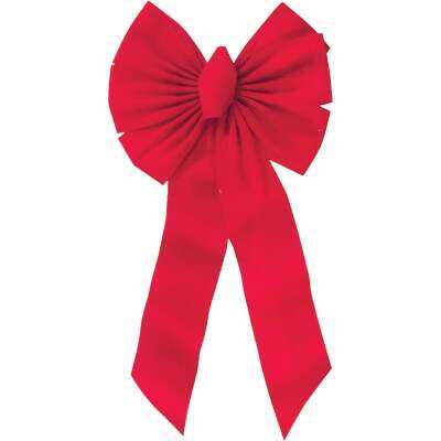 Holiday Trims 7-Loop 14 W. x 28 In. L. Red Velvet Christmas Bow